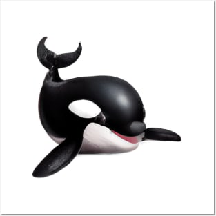 Cute Orca Drawing Posters and Art